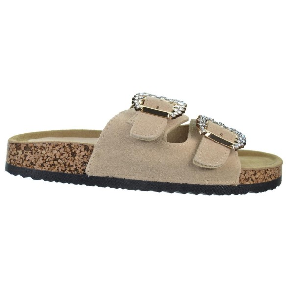 Isteria 24153 Sandalia Bio Serraje y Textil Hebilla Mujer