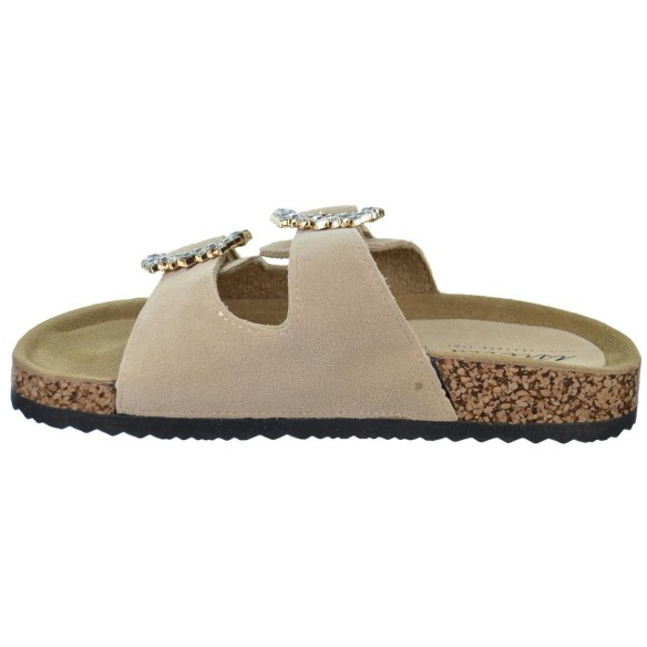 Isteria 24153 Sandalia Bio Serraje y Textil Hebilla Mujer