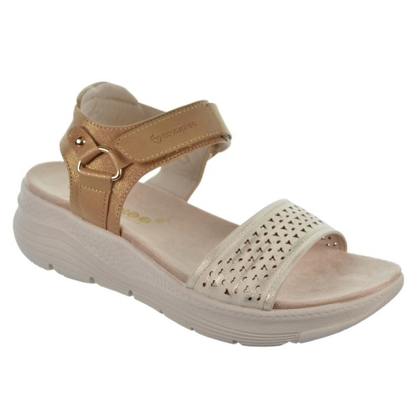 Amarpies 26559 Sandalia Confort Plataforma Mujer velcro y hebilla