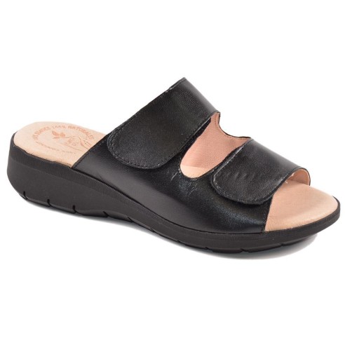 400 Duendy Zueco Sandalia Zueco en piel, cierre con doble velcro. Plantilla confort y suela antideslizante. Pies delicados