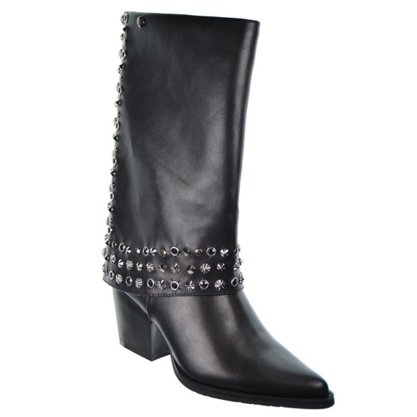 Isteria 24213 Bota Acolchada con Remaches Tacón Ancho Mujer