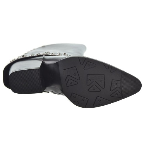 Isteria 24213 Bota Acolchada con Remaches Tacón Ancho Mujer