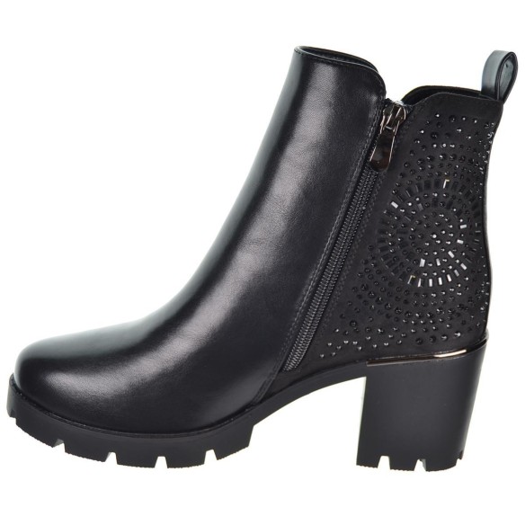 Isteria 24244 Botín Sintético Antelina Tacón Ancho Mujer