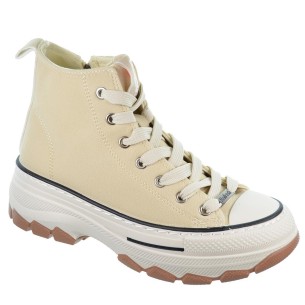 Refresh 172317 Zapatilla botín vegana con cremallera, cordones, suela dentada antideslizante y plantilla extraíble. 2