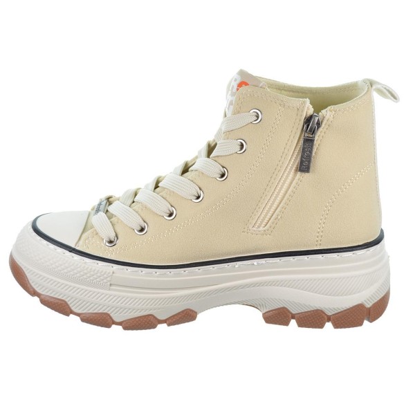 Refresh 172317 Zapatilla botín vegana con cremallera, cordones, suela dentada antideslizante y plantilla extraíble.