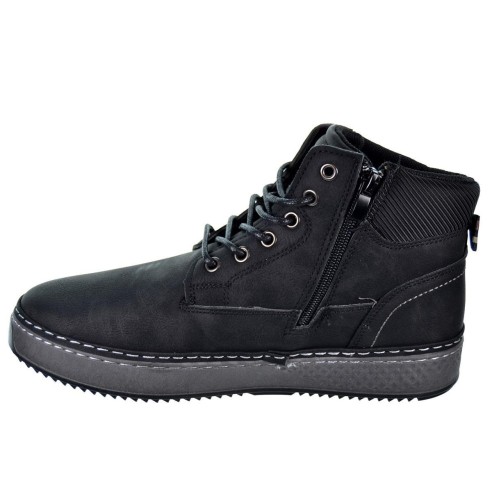 Refresh 172286 Botín Botín vegano con cremallera, cordones ajustables, tirador trasero, antideslizante y plantilla extraíble