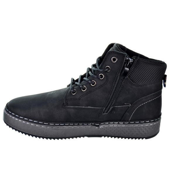 Refresh 172286 Botín Botín vegano con cremallera, cordones ajustables, tirador trasero, antideslizante y plantilla extraíble