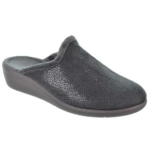 Cmconfort 40112 Zapatilla Casa destalonada textil y plantilla acolchada máximo confort. Piso con cuña de goma antideslizante.