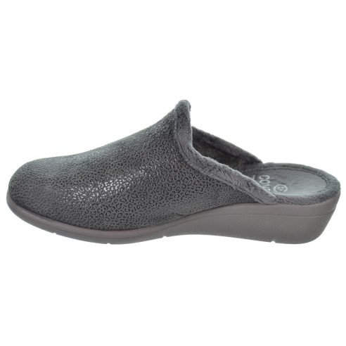 Cmconfort 40112 Zapatilla Casa destalonada textil y plantilla acolchada máximo confort. Piso con cuña de goma antideslizante.
