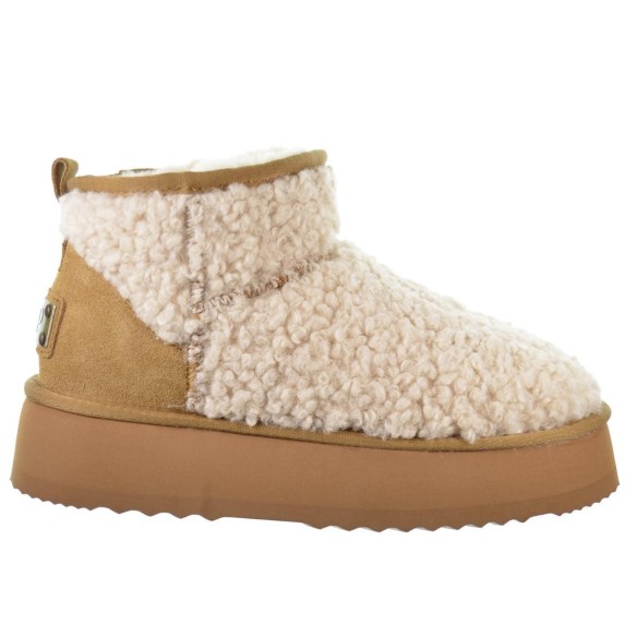 Top3 24874 Botín Textil Borreguillo Plataforma Mujer