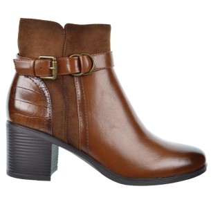 Amarpies 27295 Botín Acolchado Antelina Tacón Ancho Mujer