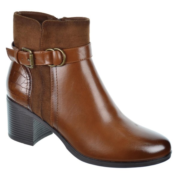 Amarpies 27295 Botín Acolchado Antelina Tacón Ancho Mujer