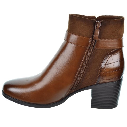 Amarpies 27295 Botín Acolchado Antelina Tacón Ancho Mujer