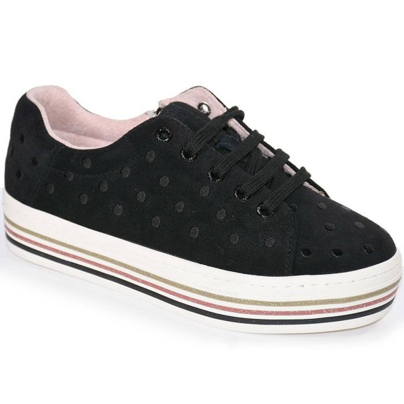 56310 Gioseppo Zapatilla Zapatilla en piel serraje . Forro en textil acolchado. Cierre en cordones para un ajuste perfecto. Piso