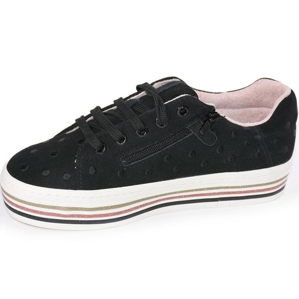 56310 Gioseppo Zapatilla Zapatilla en piel serraje . Forro en textil acolchado. Cierre en cordones para un ajuste perfecto. Piso