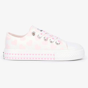 28393 Conguitos Zapatilla Zapatilla de lona con estampado de corazones que cambian de color con luz solar. Forro  textil y cierr