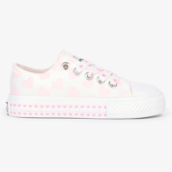 28393 Conguitos Zapatilla Zapatilla de lona con estampado de corazones que cambian de color con luz solar. Forro  textil y cierr