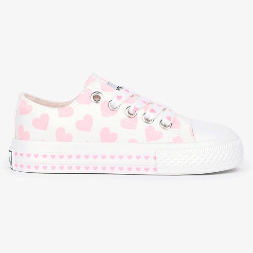 28393 Conguitos Zapatilla Zapatilla de lona con estampado de corazones que cambian de color con luz solar. Forro  textil y cierr