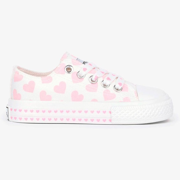 28393 Conguitos Zapatilla Zapatilla de lona con estampado de corazones que cambian de color con luz solar. Forro  textil y cierr