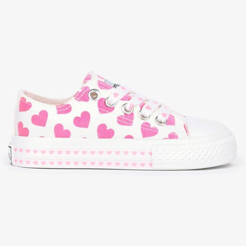 28393 Conguitos Zapatilla Zapatilla de lona con estampado de corazones que cambian de color con luz solar. Forro  textil y cierr