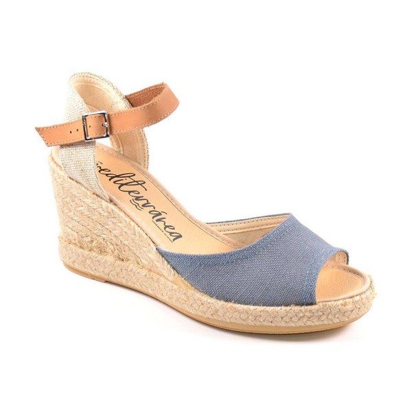 267 Mediterránea Alpargata Zapatilla Alpargata textil, puntera abierta. Platilla acolchada. Cierre pulsera con hebilla ajustable