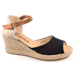 267 Mediterránea Alpargata Zapatilla Alpargata textil, puntera abierta. Platilla acolchada. Cierre pulsera con hebilla ajustable 2