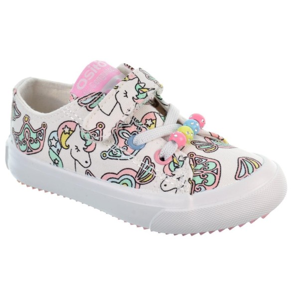 Conguitos 154025 Zapatilla Lona con Unicornios Cordones Velcro Niña