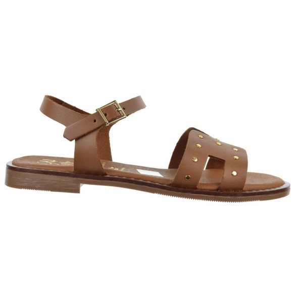 Oh My Sandals 5577 Sandalia Piel Confort Tacón Ancho Mujer Marrones Cuero
