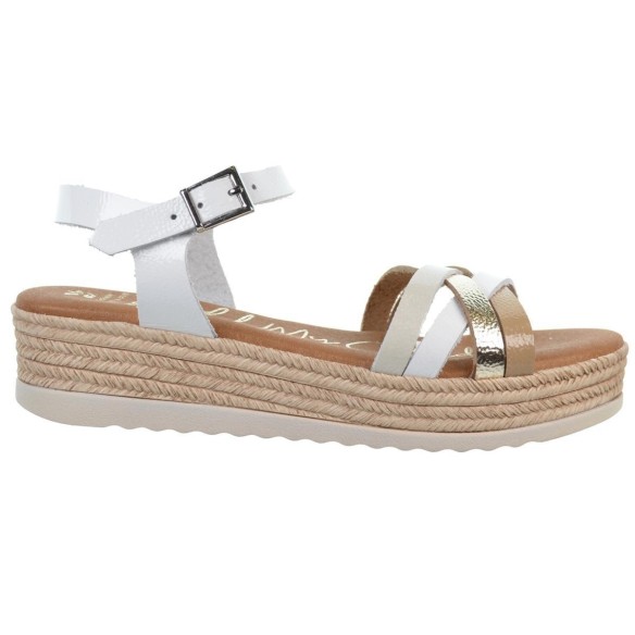 Oh My Sandals 5690 Sandalia Piel Charol Confort Plataforma Mujer