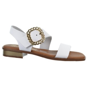 Oh My Sandals 5594 Sandalia Plana Piel Confort Tacón Mujer Blancas