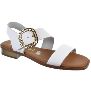 Oh My Sandals 5594 Sandalia Plana Piel Confort Tacón Mujer Blancas 2