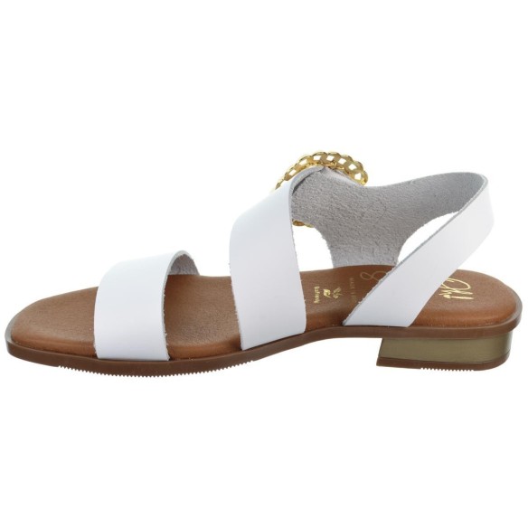 Oh My Sandals 5594 Sandalia Plana Piel Confort Tacón Mujer Blancas