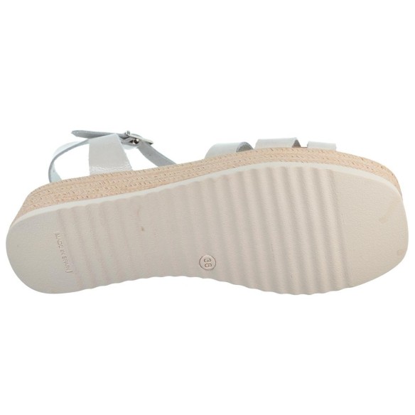 Oh My Sandals 5702 Sandalia Piel Confort Plataforma Mujer blancas