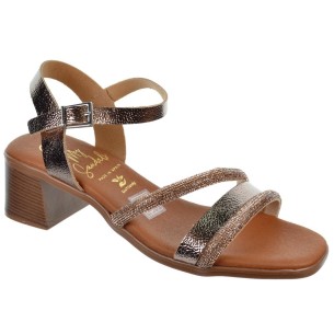 Oh My Sandals 5614 Sandalia Piel Confort Velcro Tacón Mujer Marron 2