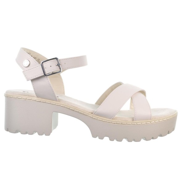 Refresh 079281 Sandalia Vegana Tacón Ancho Plataforma Mujer