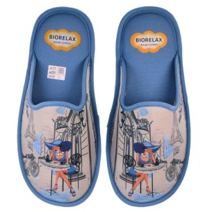 Biorelax 4035 Zapatilla Casa Textil Pies Delicados Mujer
