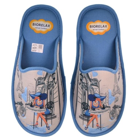 Biorelax 4035 Zapatilla Casa Textil Pies Delicados Mujer