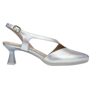 Desiree Maia29 Zapato Salón Piel Destalonado Tacón Mujer Plata