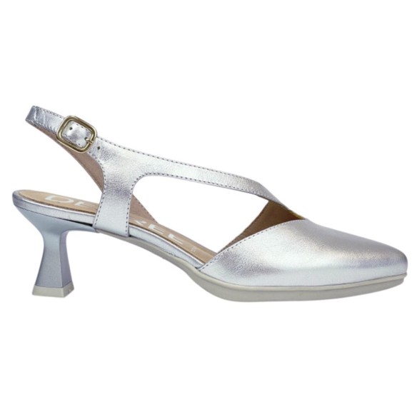 Desiree Maia29 Zapato Salón Piel Destalonado Tacón Mujer Plata