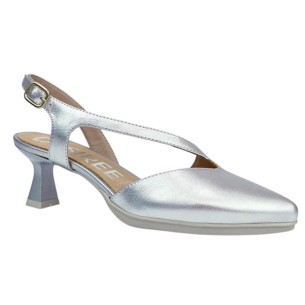 Desiree Maia29 Zapato Salón Piel Destalonado Tacón Mujer Plata 2