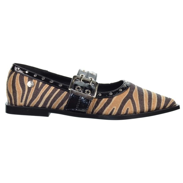 Isteria 532 Zapato Confort Textil Cebra Punta Fina Mujer