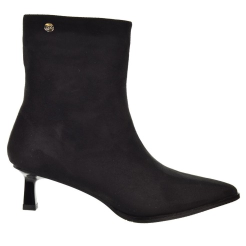 Isteria 555 Botín Acolchado Antelina  Tacón Fino Mujer