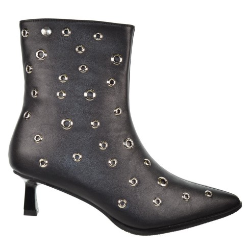 Isteria 555 Botín Acolchada con Remaches Tacón Fino Mujer