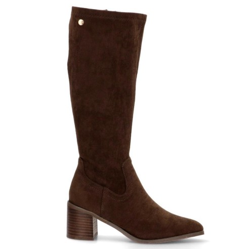 Isteria 580 Bota con Licra con Cremallera y Tacón Ancho Mujer