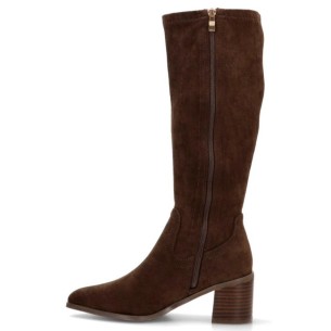 Isteria 580 Bota con Licra con Cremallera y Tacón Ancho Mujer 2