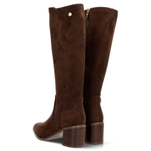 Isteria 580 Bota con Licra con Cremallera y Tacón Ancho Mujer