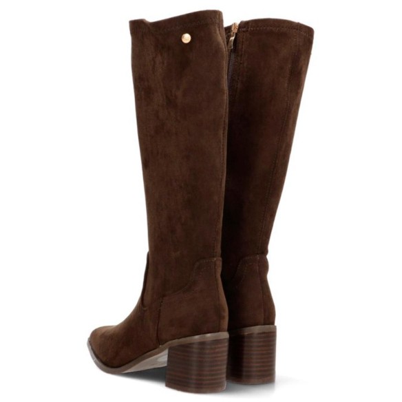 Isteria 580 Bota con Licra con Cremallera y Tacón Ancho Mujer