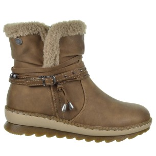 Refresh 173250 Botín Forro Pelo Creamallera Suela Cuña Mujer