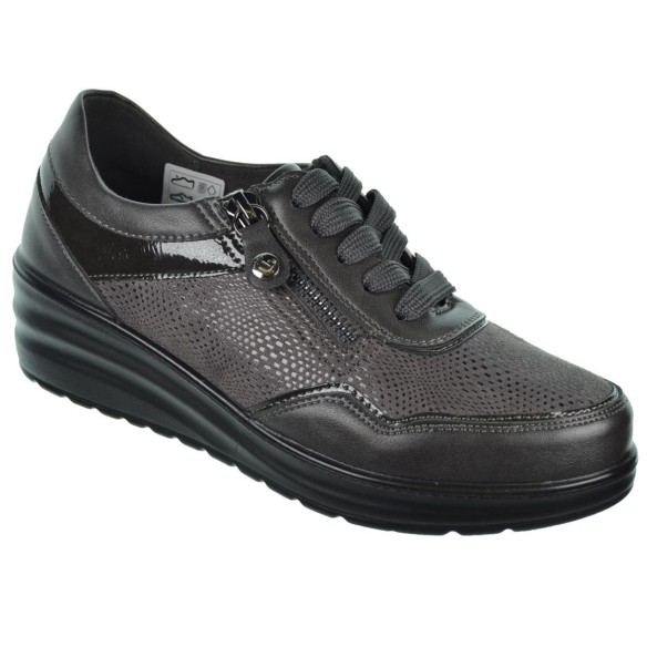 Amarpies 29392 Zapato Confort Cremallera Cordones Tacón Mujer