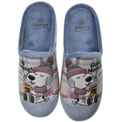 Cmconfort 50304 Zapatilla Casa Textil Confort Mujer